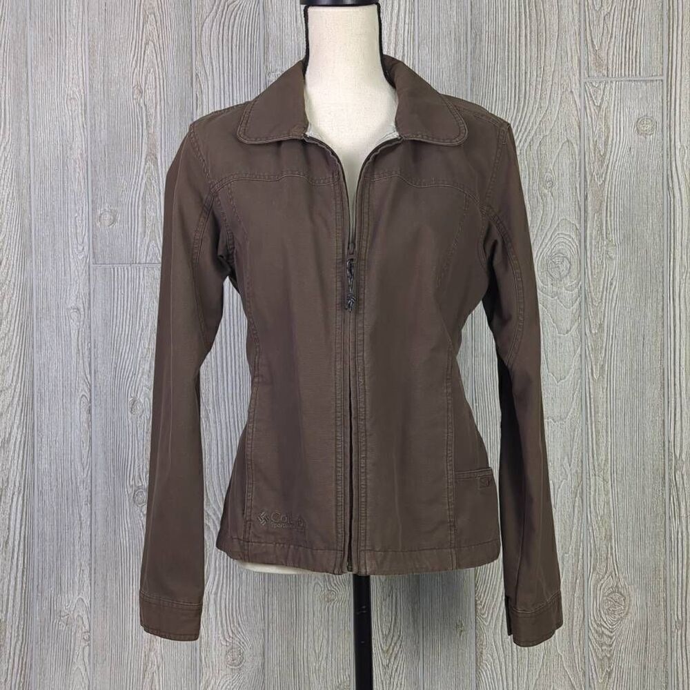 Vintage Y2K Columbia Women’s Medium Stonewash Brown Full Zip Jacket Coat